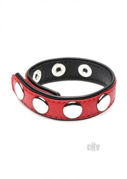 Restraints Seductucom Cg Leather Speed Snap Cockring Red