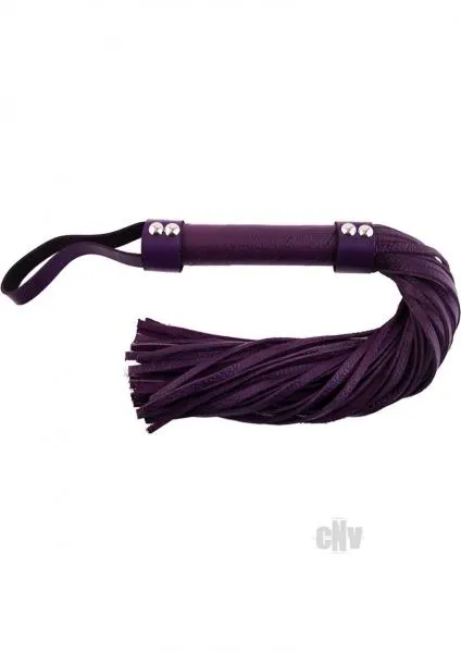 Rouge Garments Rouge Short Leather Flogger Purple Vibrators