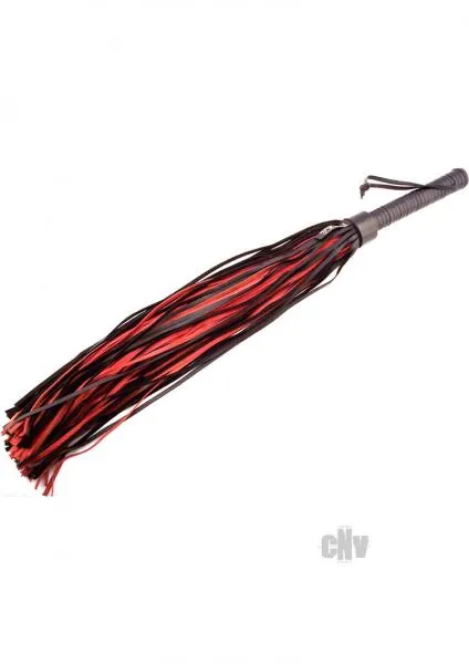 Rouge Leather Handle Flogger Red Black Rouge Garments Restraints