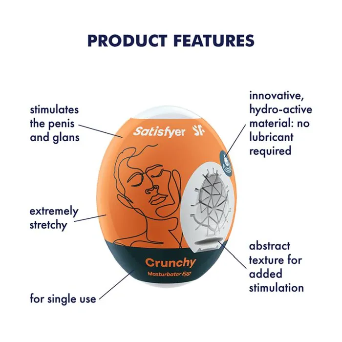 Satisfyer Male Sex Toys Masturbator Egg Crunchy