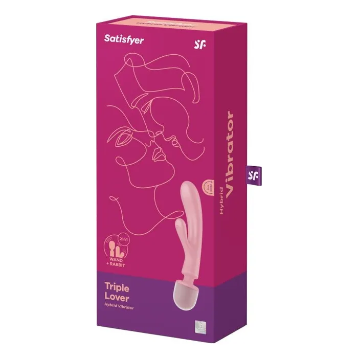 Satisfyer Massager Rabbit Vibrator Triple Lover Pink Vibrators