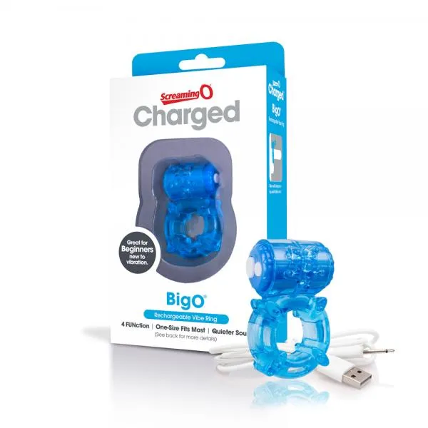 Screaming O Couples Screaming O Charged Big O Vibrating Cock Ring Blue