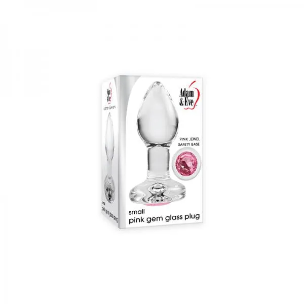 Seductucom Anal Adam Eve Pink Gem Glass Plug Small Pink