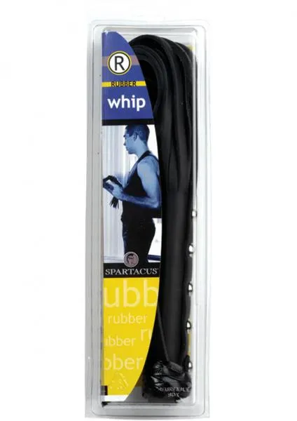 Seductucom Anal Rubberline Strap Whip 20 Inch Black