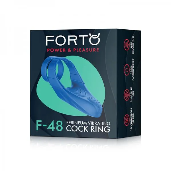 Seductucom Forto F 48 Silicone Perineum Vibrating Double Cockring Blue Vibrators