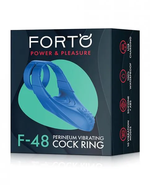 Seductucom Forto F 48 Silicone Perineum Vibrating Double Cockring Blue Vibrators