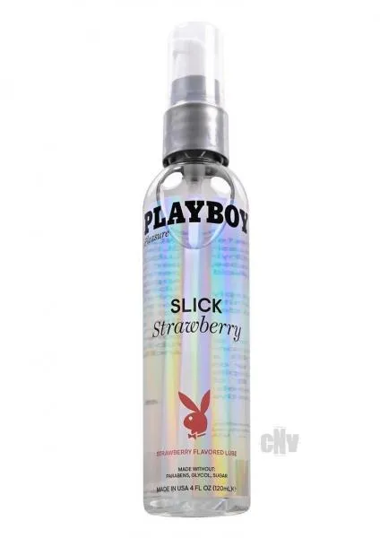 Seductucom Lubricants Playboy Slick Flavored Water Based Lubricant Strawberry 4 Oz