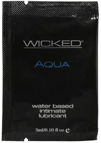 Sensual Care Collection Wicked Aqua Water Based Lubricant Unscented Foil Packs 144 Per Bag Lubricants