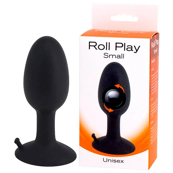 Seven Creations Roll Play Black Small 8 cm Butt Plug with Internal Ball Anal