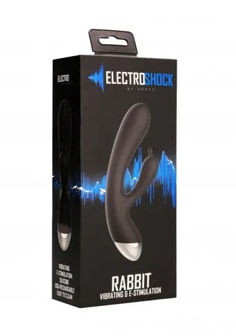 Shots Toys Vibrators Electroshock EStimulation Rabbit Vibrator Black