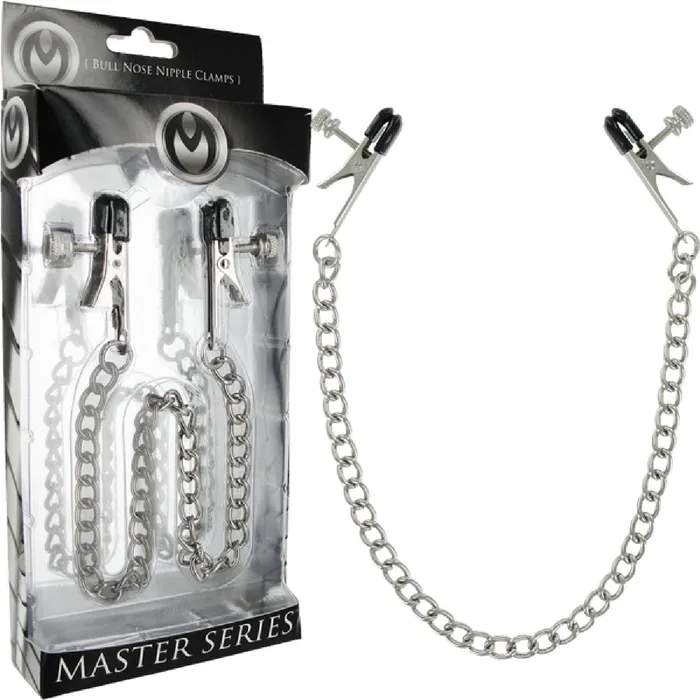 The Master Series Ox Bull Nose Nipple Clamps Silver XR Brands Dildos