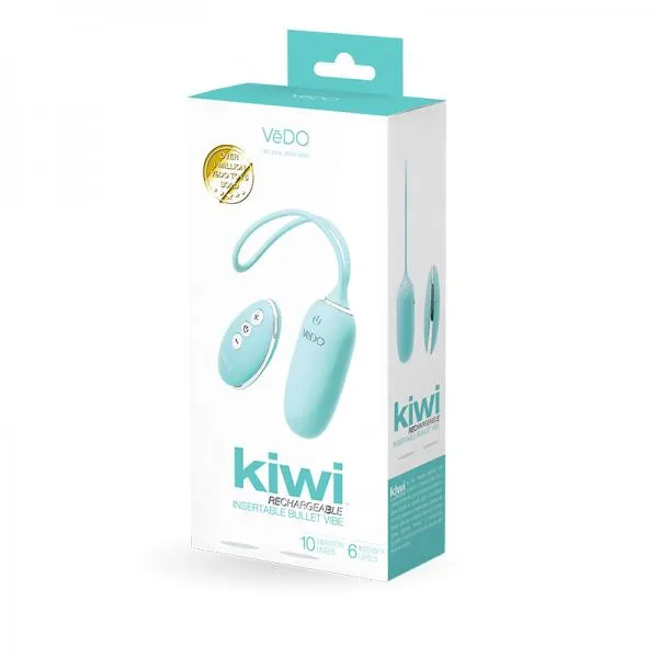 VeDO Vedo Kiwi Rechargeable Insertable Tease Me Turquise Bullet Vibrators