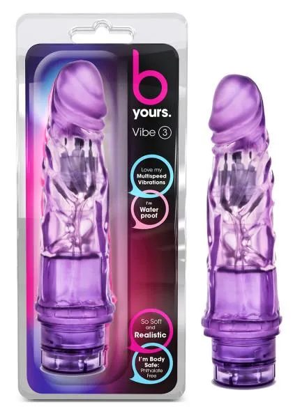 Vibrators B Yours B Yours Vibe 3 Purple Realistic Dildo