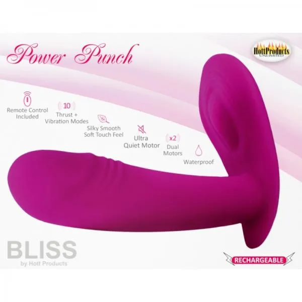 Vibrators Bliss Power Punch Thrusting Vibe 10 Functions Hott Products