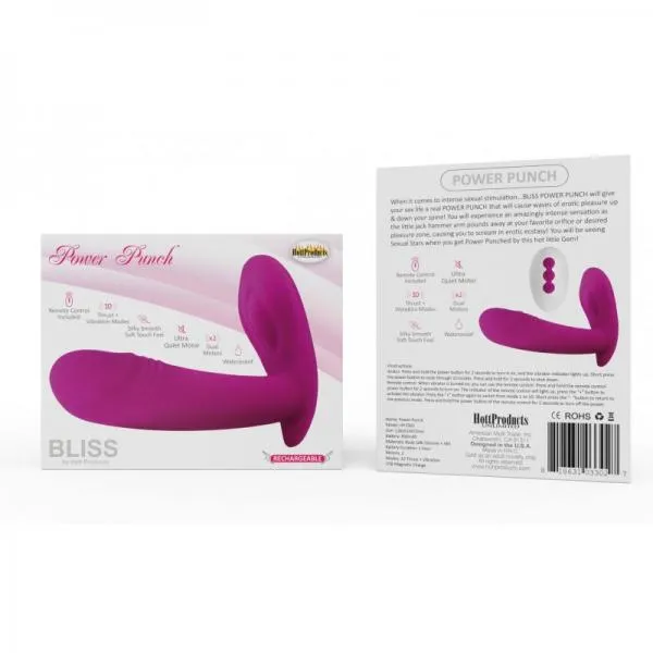 Vibrators Bliss Power Punch Thrusting Vibe 10 Functions Hott Products