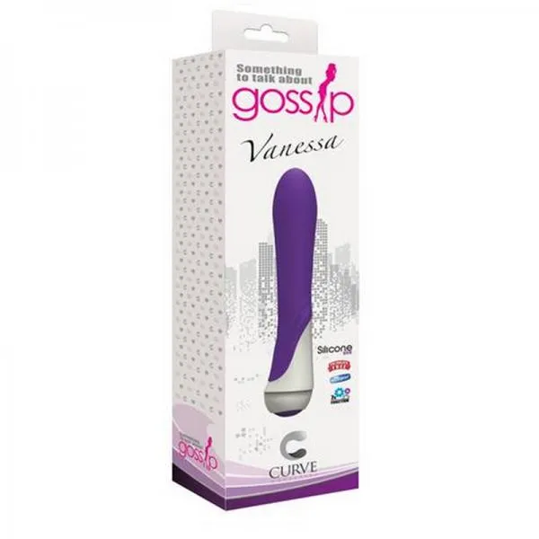 Vibrators Curve Novelties Vanessa 7 Function Waterproof Silicone Vibrator Purple