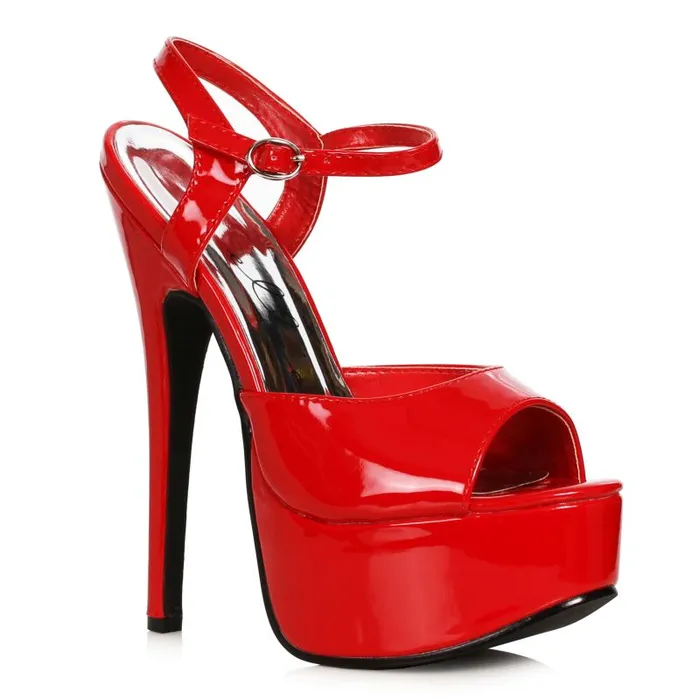 Vibrators Ellie Shoes Stiletto Sandal Red 65in