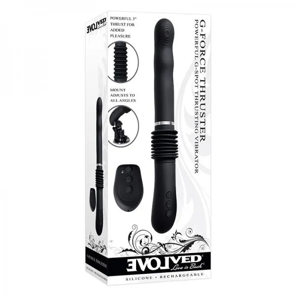 Vibrators Evolved G Force Thruster Rechargeable Silicone Black Evolved