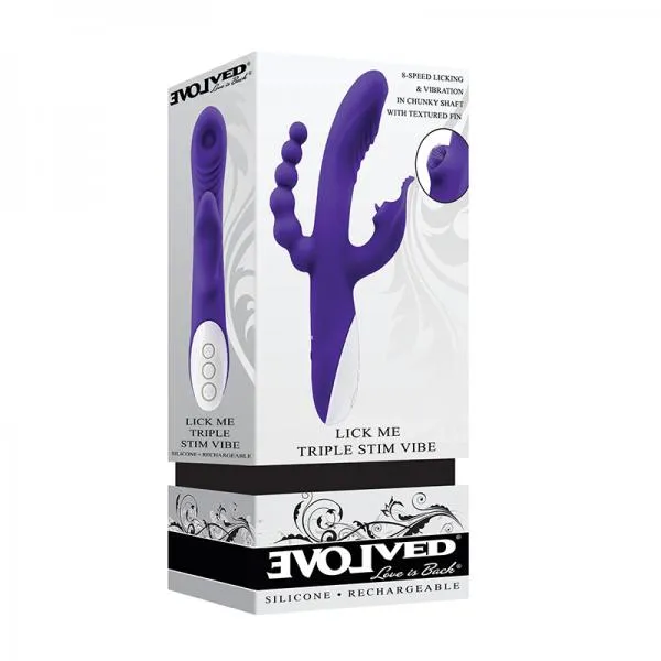 Vibrators Evolved Lick Me Triple Stimulating Vibe Silicone Purple Seductucom