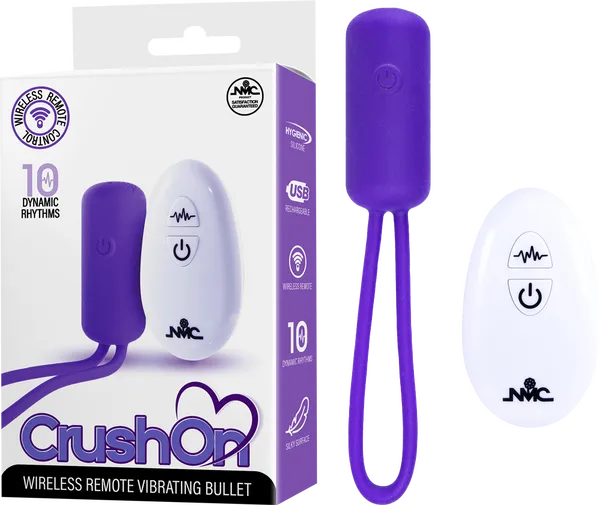 Vibrators Excellent Power Wireless Remote Vibrating Bullet Purple