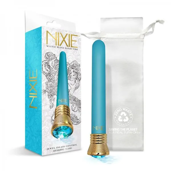 Vibrators Global Novelties Nixie Mystic Wave Satin Classic Vibe Aquamarine