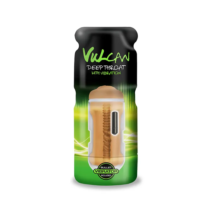 Vibrators Lovetwoo Cyber Skin Vulcan Deep Throat wVibration Mocha