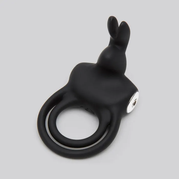 Vibrators Lovetwoo Happy Rabbit Couples Stimulating USB Rechargeable Rabbit Love Ring Black