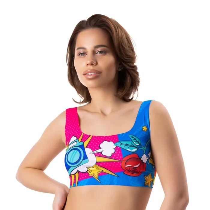 Vibrators Mememe Lingerie Comics Curios Crop Top Multi Coloured