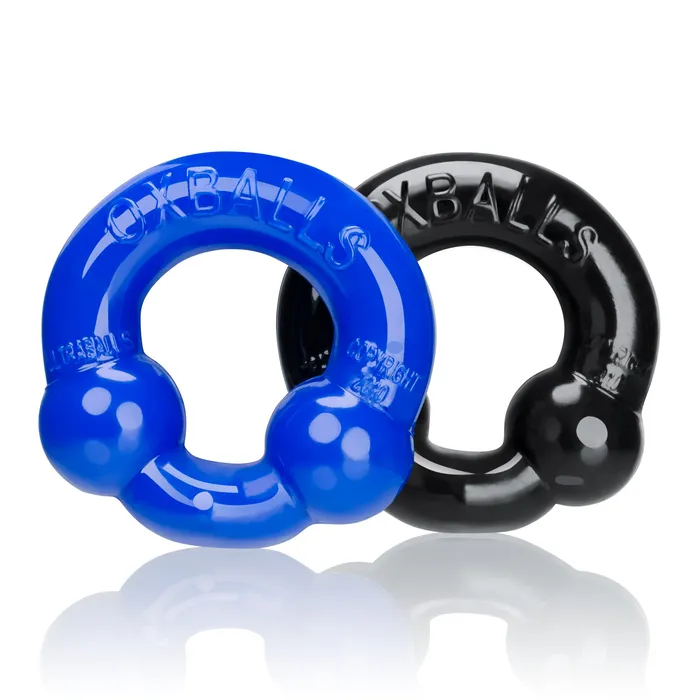 Vibrators OxBalls Ultraballs 2 Pack Cockring Black And Police Blue