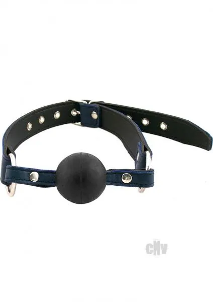 Vibrators Rouge Ball Gag Blue Leather Rouge Garments