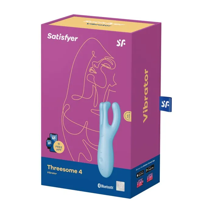 Vibrators Satisfyer Satisfyer Threesome 4 Connect App Layon Vibrator Blue