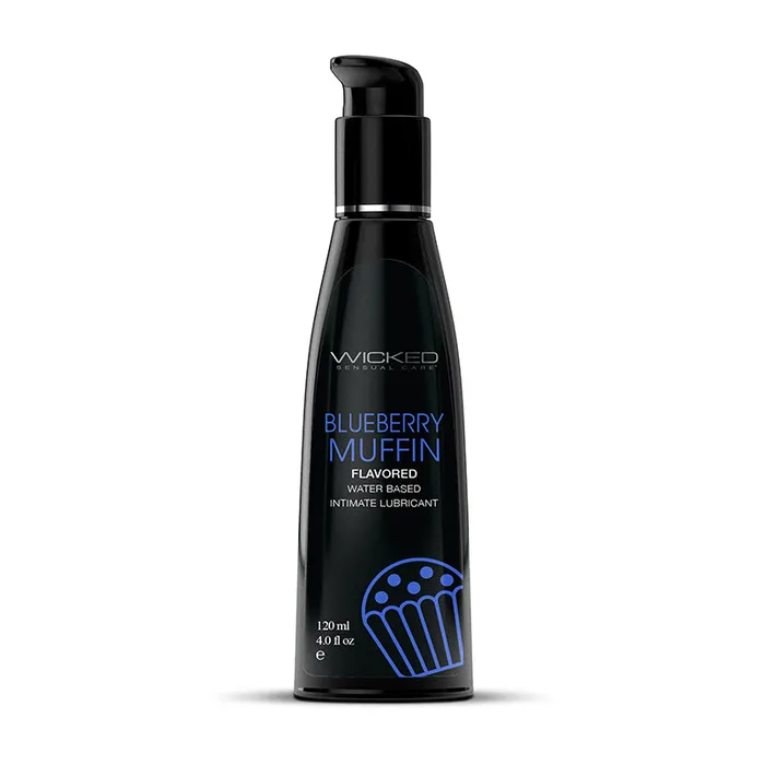 Wicked Wicked Aqua Blueberry Muffin Blueberry Muffin Flavoured Water Based Lubricant 120 ml 4 oz Bottle Lubricants