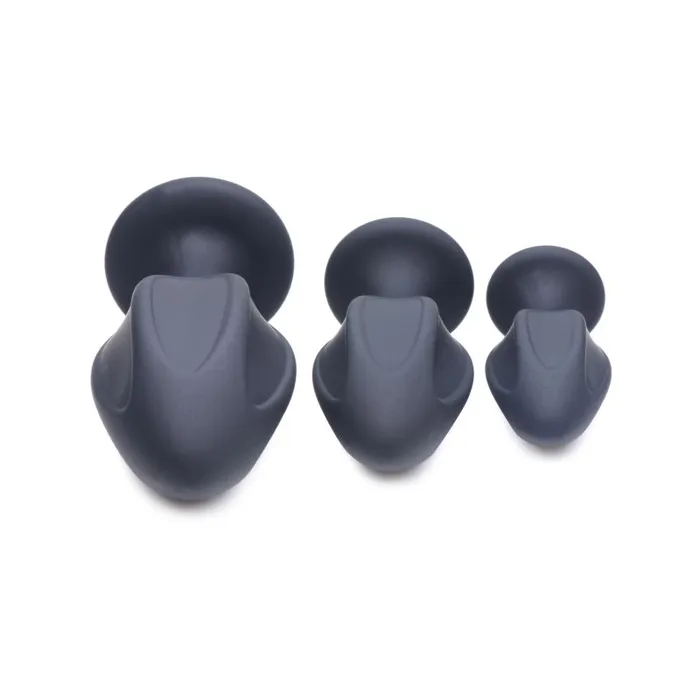 XR Brands The Master Series Triple Juicers Silicone Anal Plug Set Black Anal