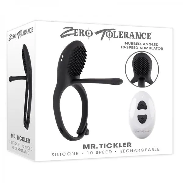 Zero Tolerance Mr Tickler Rechargeable Remote Controlled Stimulating Adjustable Silicone Cockring B Seductucom Anal