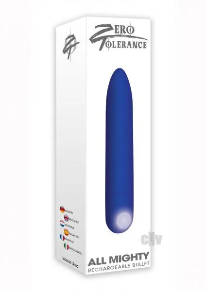 Zero Tolerance Vibrators The All Mighty Bullet Vibrator Blue