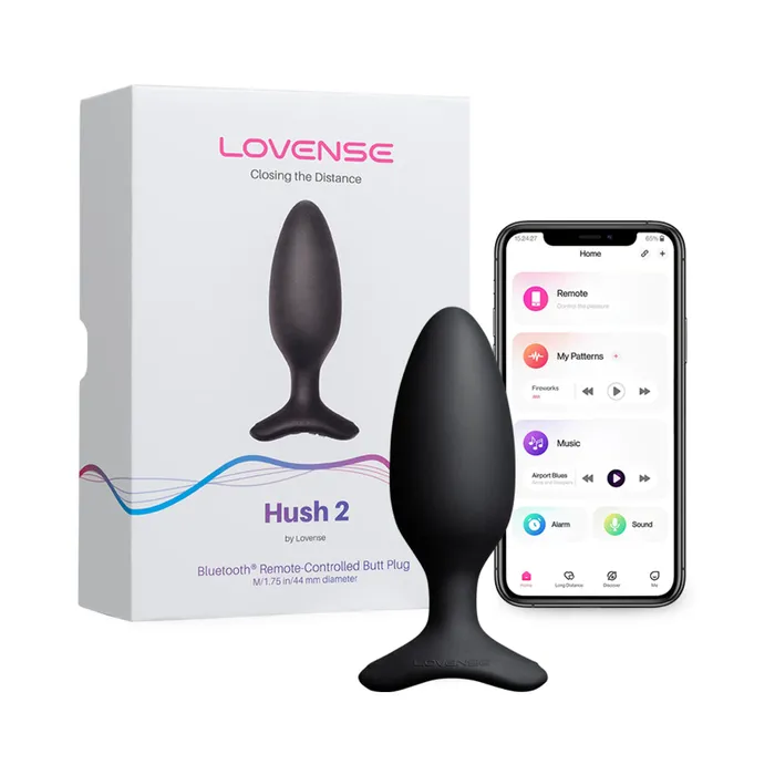 Anal LOVENSE Lovense Hush 2 Bluetooth RemoteControlled Vibrating Butt Plug M 175 in