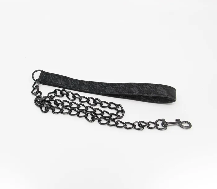 Berlin Baby Black Jacquard Collar and Leash Set Love In Leather Anal