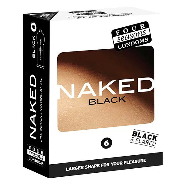 Four Seasons Naked Black Ultra Thin Black Condoms 6 Pack Four Seasons Anal