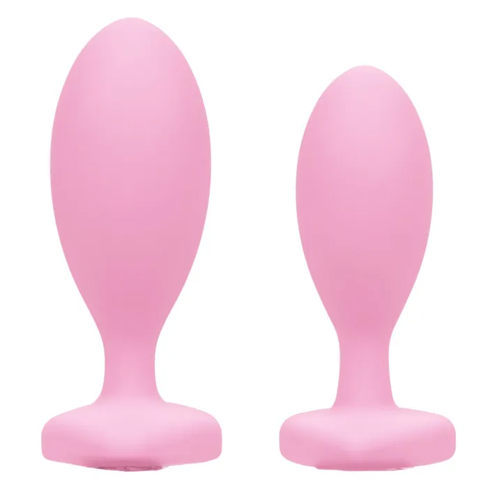 2 Silicone First Time Butt Plugs Pink Crystal California Exotic Novelties Female Sex Toys