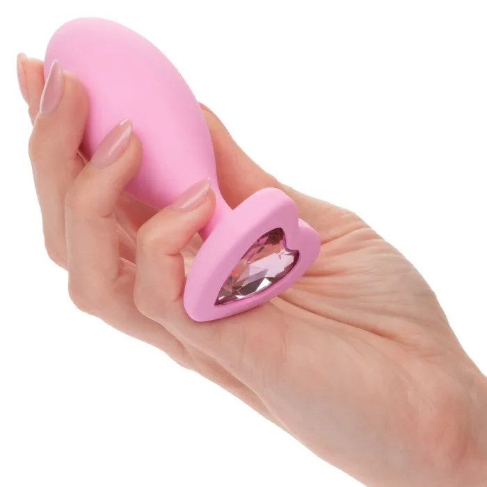 2 Silicone First Time Butt Plugs Pink Crystal California Exotic Novelties Female Sex Toys