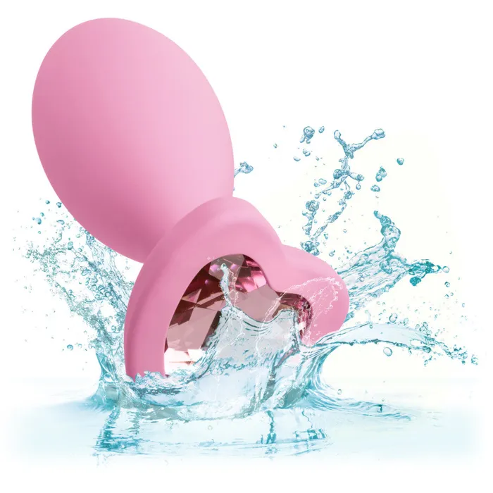 2 Silicone First Time Butt Plugs Pink Crystal California Exotic Novelties Female Sex Toys