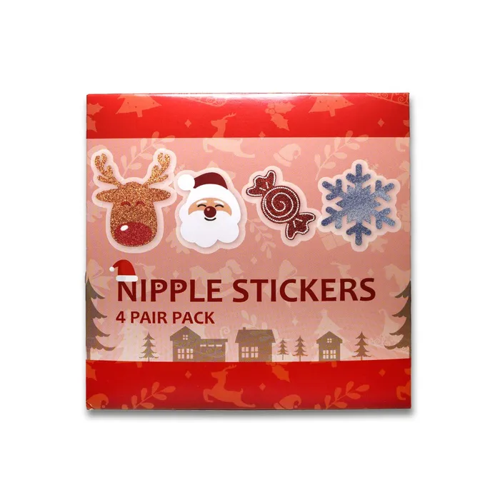 ABS Anal Festive Christmas Nipple Sticker Set of 4 Pairs Novelty Set