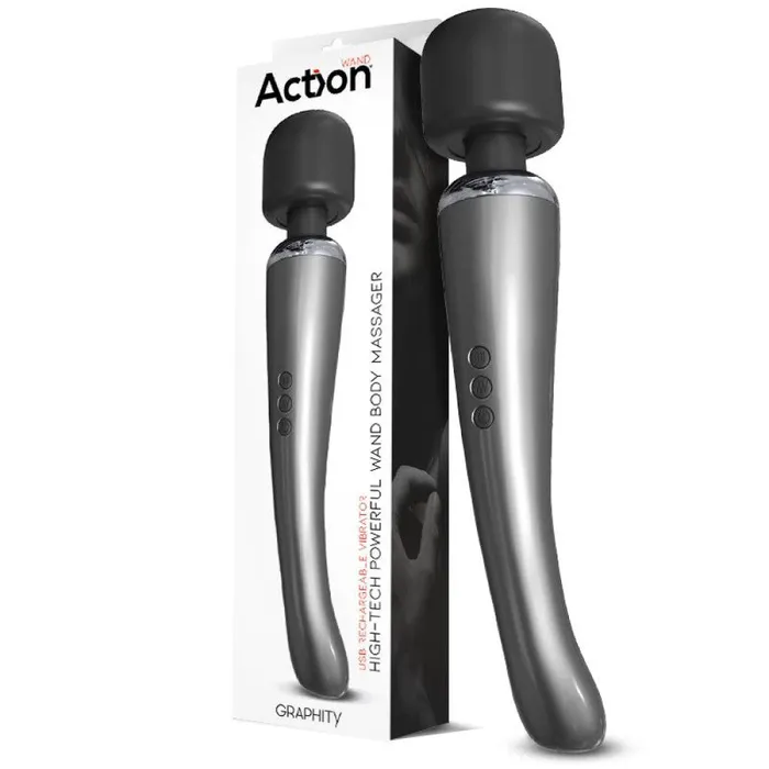 Action Female Sex Toys Powerful rechargeable Action Graphity Wand massager pearl gray