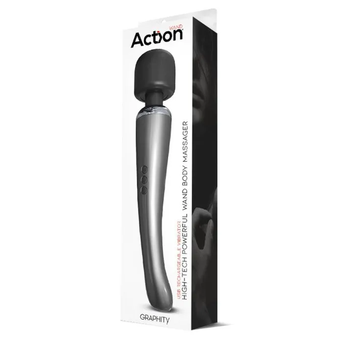Action Female Sex Toys Powerful rechargeable Action Graphity Wand massager pearl gray