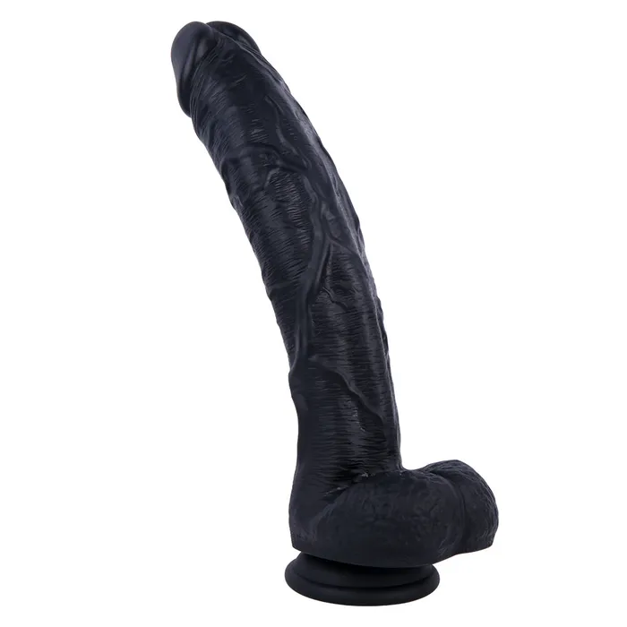 Anal 11 Inch Black Curved Silicone Huge Dildo