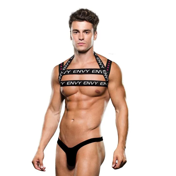 Anal Envy ENVY LOGO HARNESS BLACKWHITE LXL