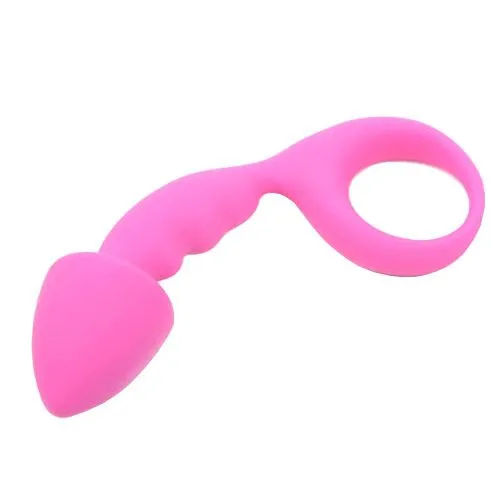 Anal Lightspeed Love Pink Silicone Curved Comfort Butt Plug