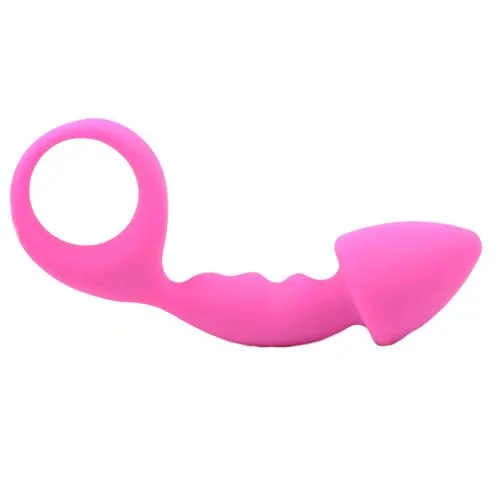 Anal Lightspeed Love Pink Silicone Curved Comfort Butt Plug