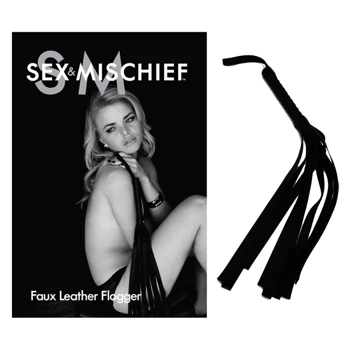 Anal Sportsheets Sportsheets Black Faux Leather Flogger