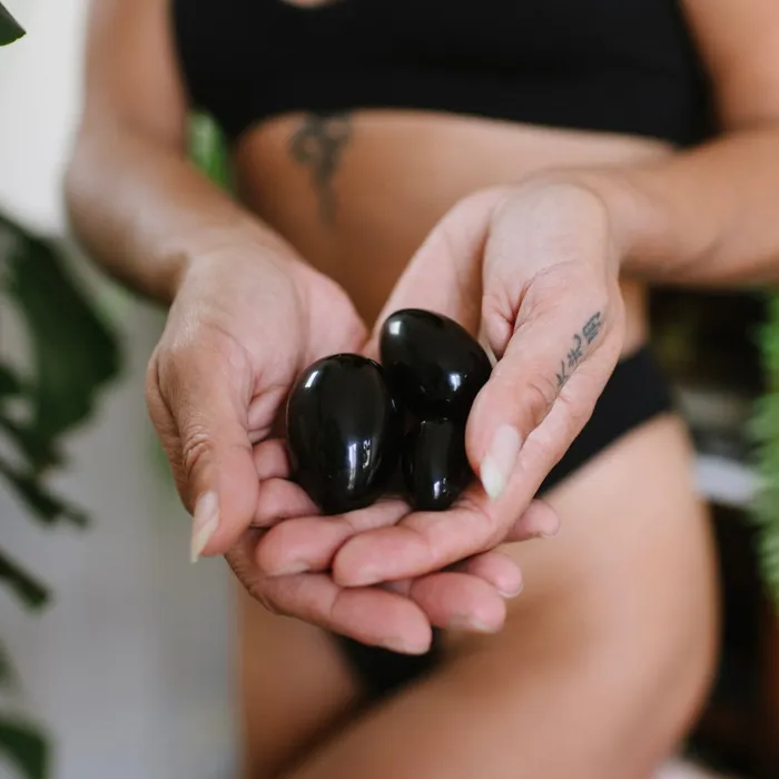 BLACK OBSIDIAN YONI EGGS SET OF 3 TAE Feminine Wellness Anal